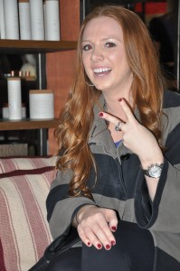 shes all about peace. love. smiles and gorgeous red hair.