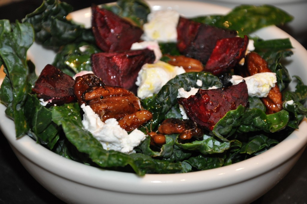 Autumn Salad with Beets, Goat CHeese and Pecan Pie Crisps