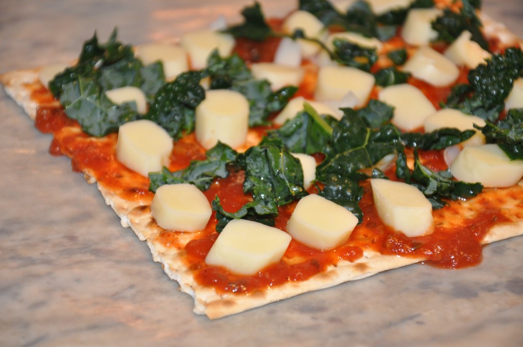 kale matzah pizza by be well with arielle