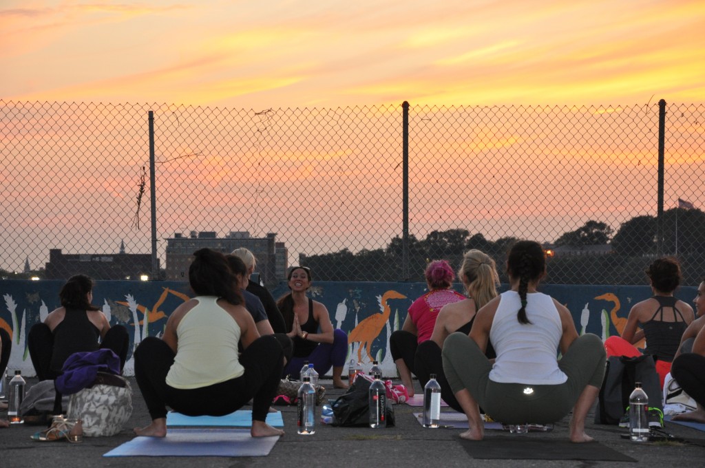 Arielle Haspel's entertaining at Sunset Yoga EVent 2014