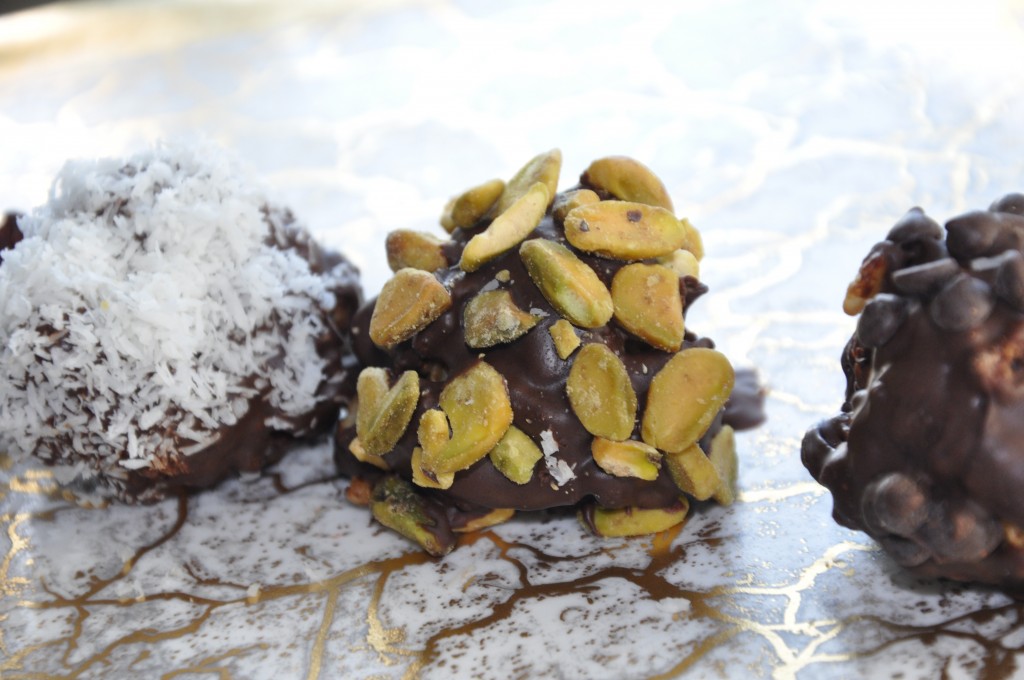 Crispy Hot Chocolate Truffle with pistachios