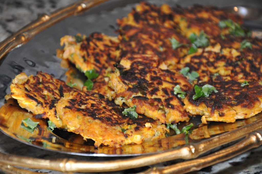 sweet potato-kale gluten free and paleo latkes