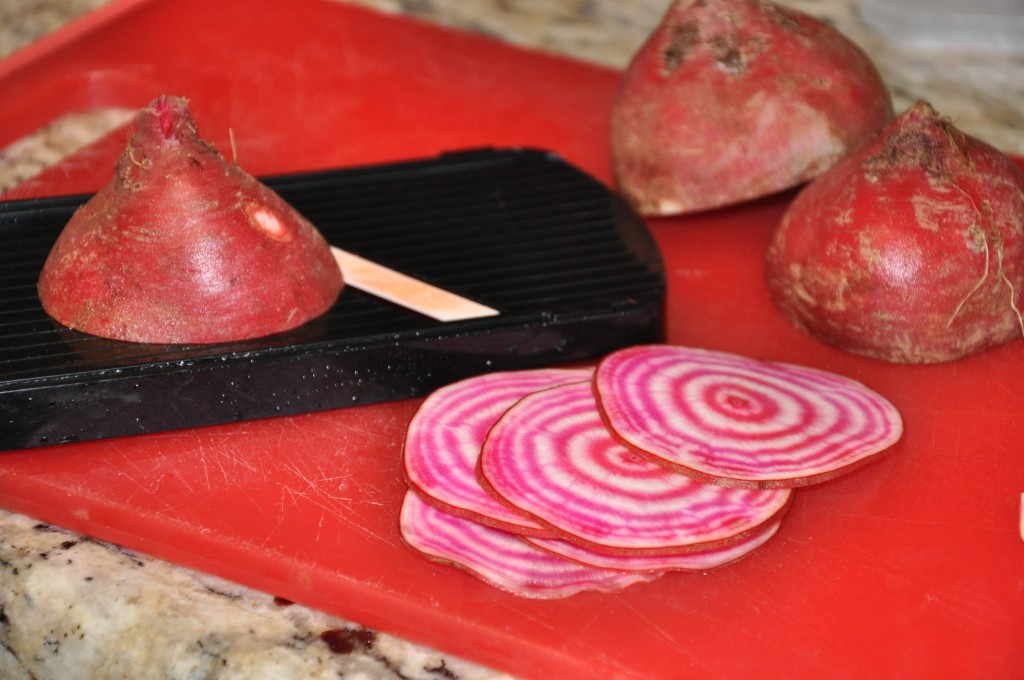 slicing up striped beets @bewellwitharielle