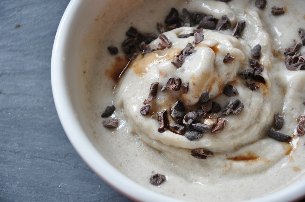 healthiest best Vegan Summer Banana Caramel Chocolate Chip Ice Cream by arielle haspel