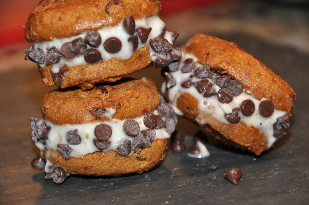 healthy chocolate chip ice cream cookie sandwich by arielle haspel bewellwitharielle.com gluten-free and dairy-free and vegan