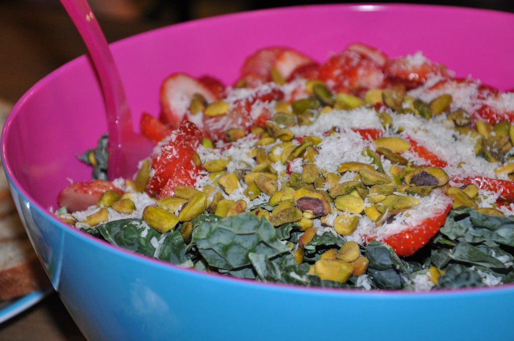 summer kale salad at arielle haspel cooking class