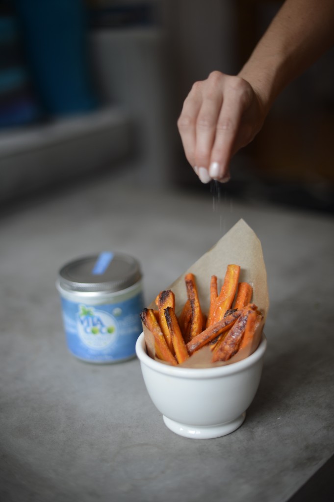 Maple Carrot Fries by Arielle Haspel of bewellwitharielle.com using vitacoco coconut oil