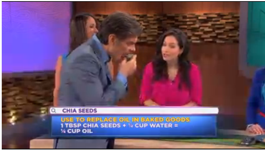 Arielle Fierman on Dr.oZ making chocolate chip chia cupcakes