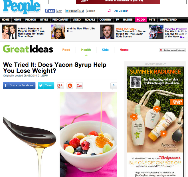 is yacon syrup the new best sweetener to lose weight? tips in people.com