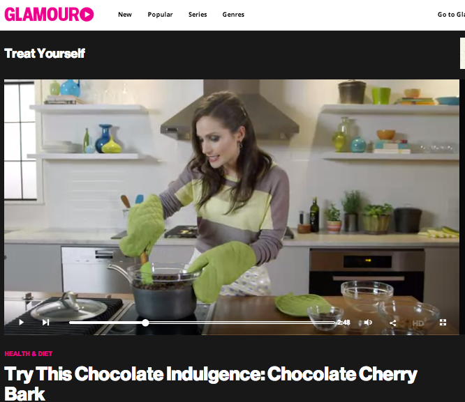 chocolate cherry nut bark on glamour.com