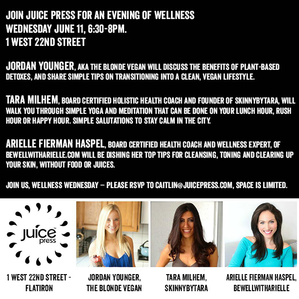 nyc nutrition event at juice press flatiron with blonde vegan and skinny by tara