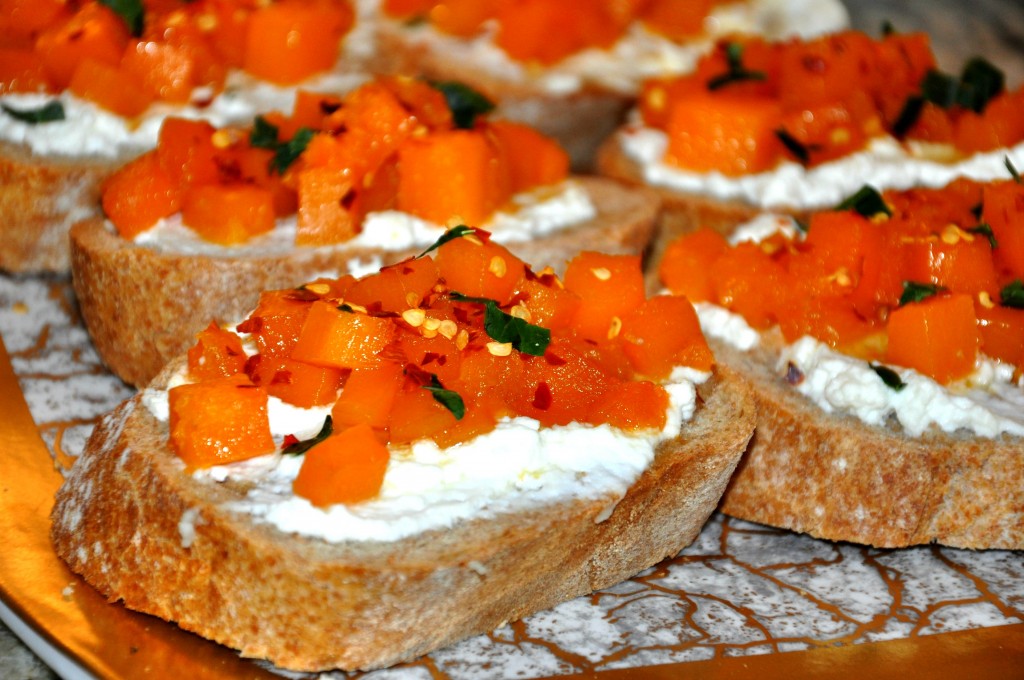 toast with ricotta and butternut squash brightened