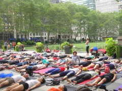 summertime yoga in bryant park