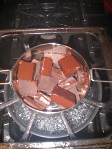 Chunks of Chocolate ready to be melted!